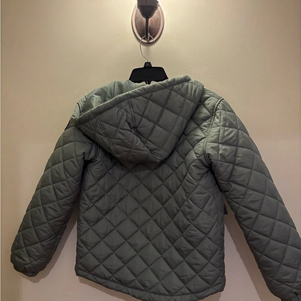 Madden Girl Quilted Hooded Jacket – Girls‎ L (14/16) Green – Like New